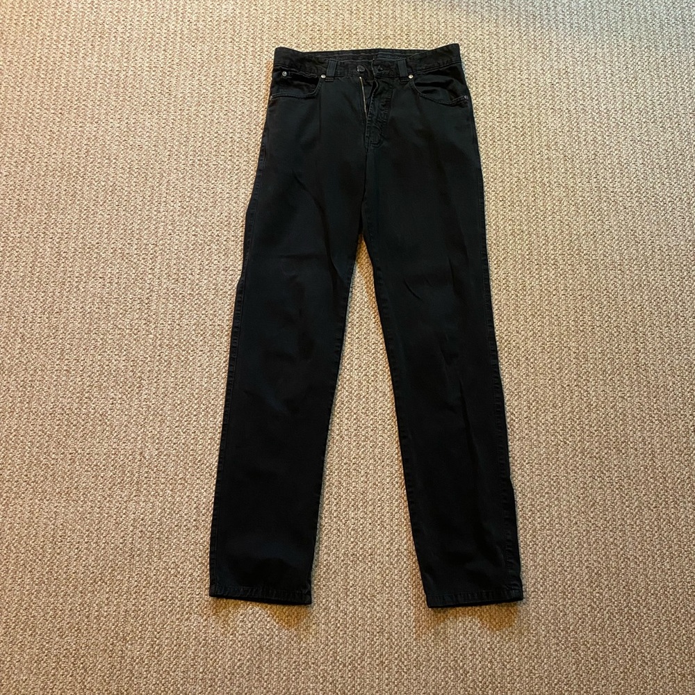 Zegna Men Black Cotton Pants Size 32 Italy